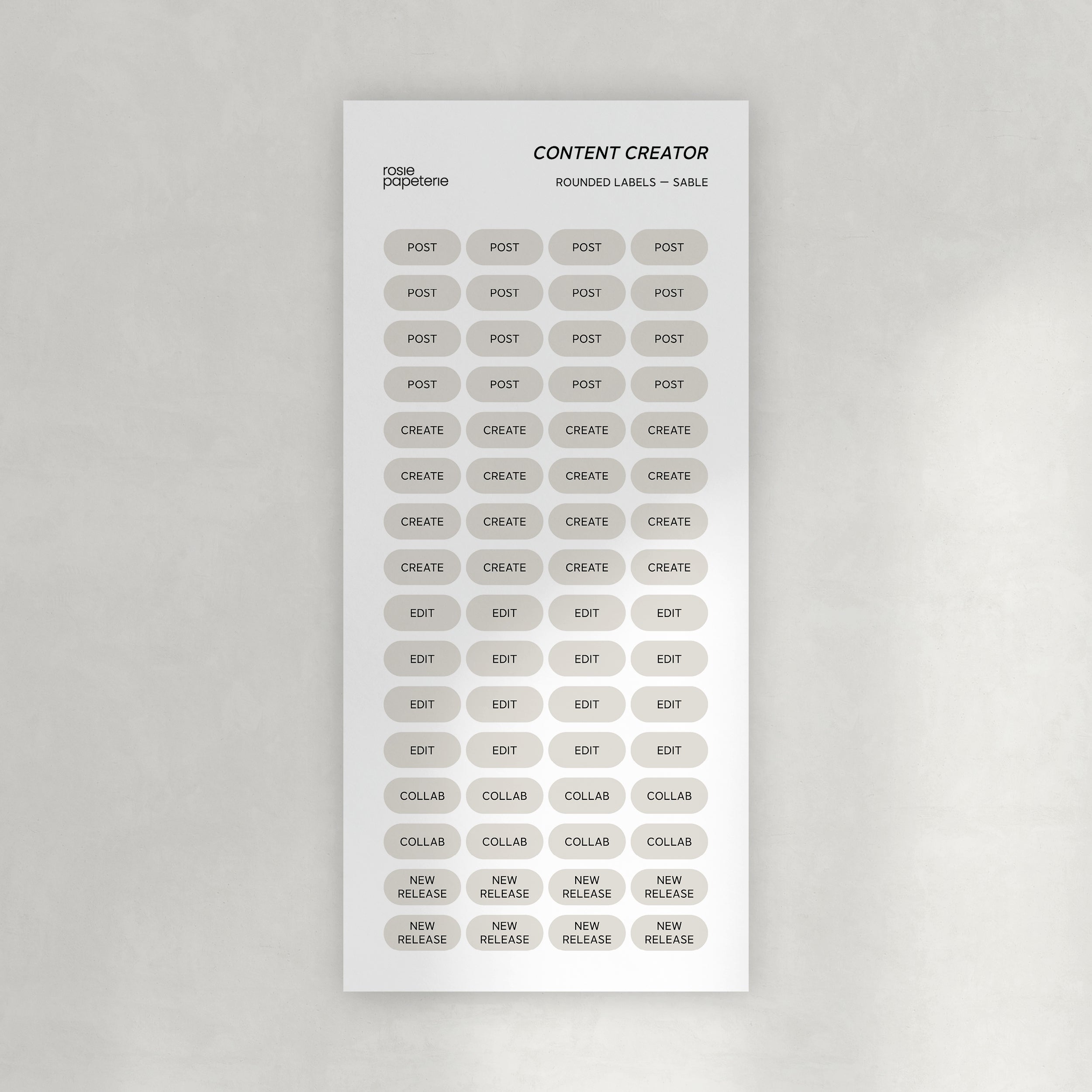 Content Creator Rounded Labels Stickers