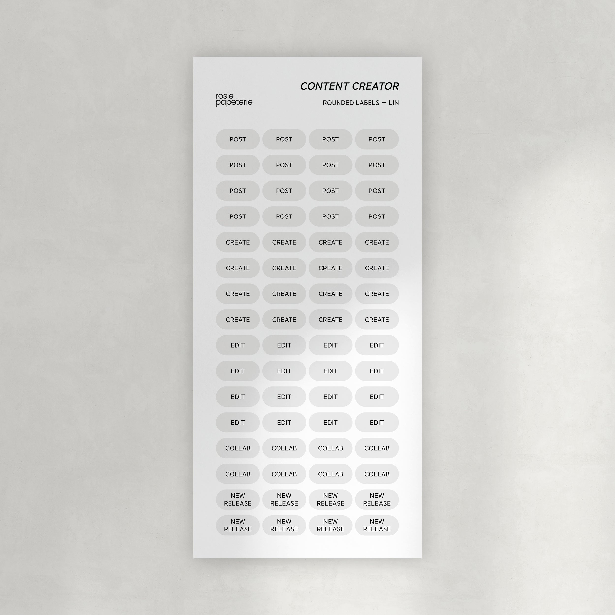 Content Creator Rounded Labels Stickers
