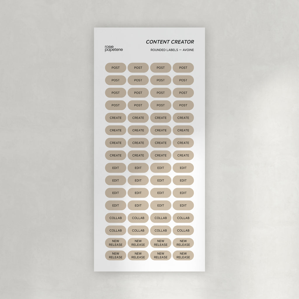 Content Creator Rounded Labels Stickers