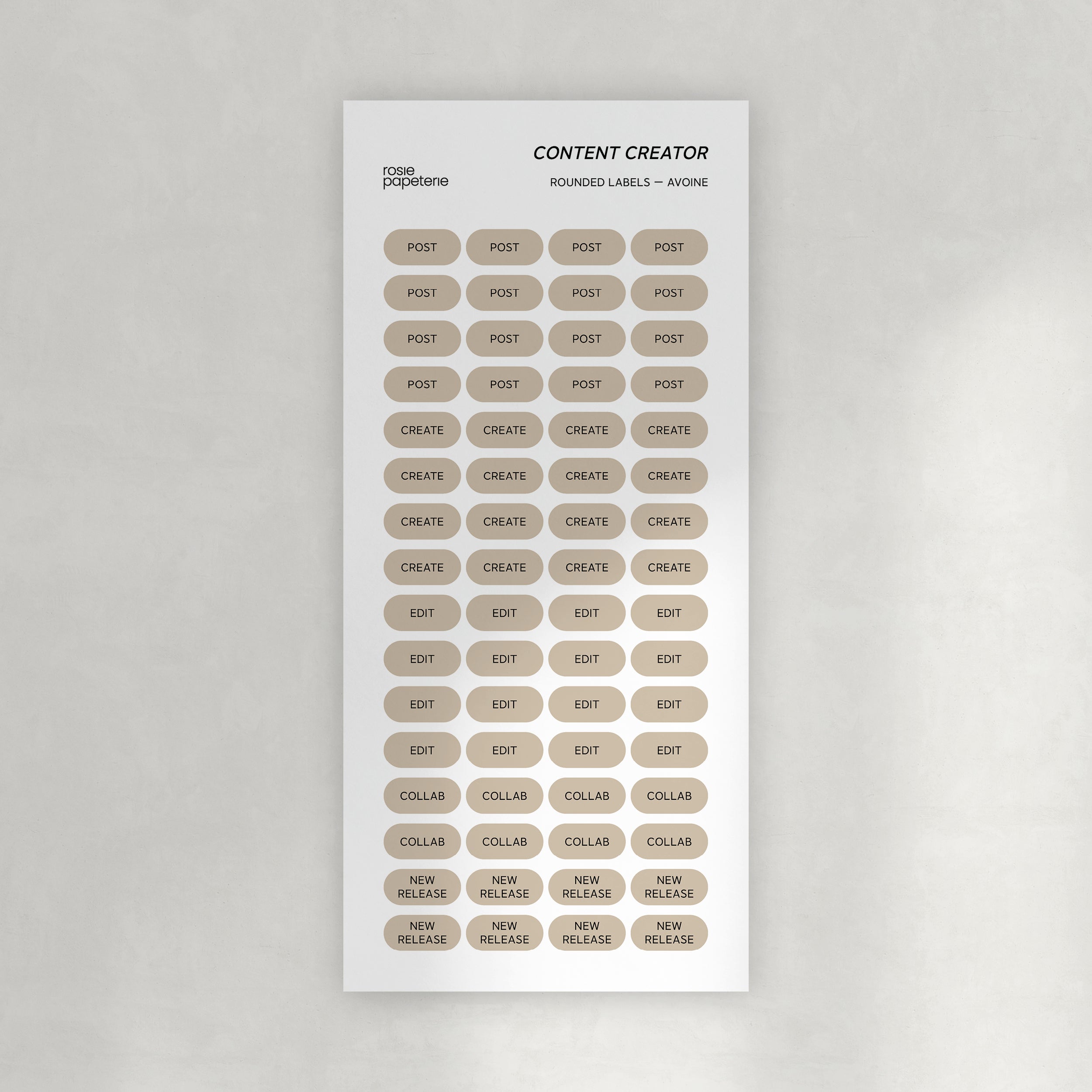 Content Creator Rounded Labels Stickers