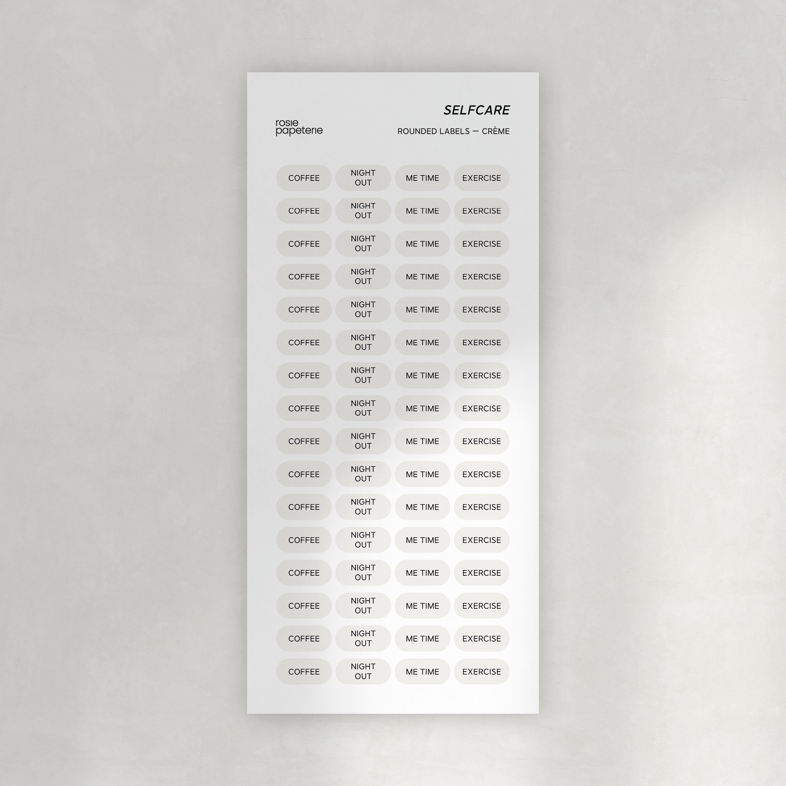 Selfcare Rounded Labels Stickers