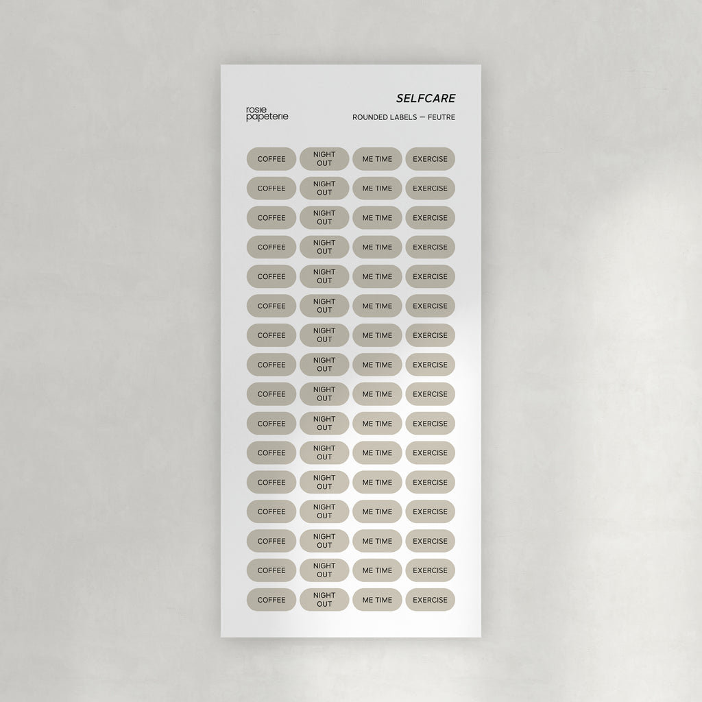 Selfcare Rounded Labels Stickers