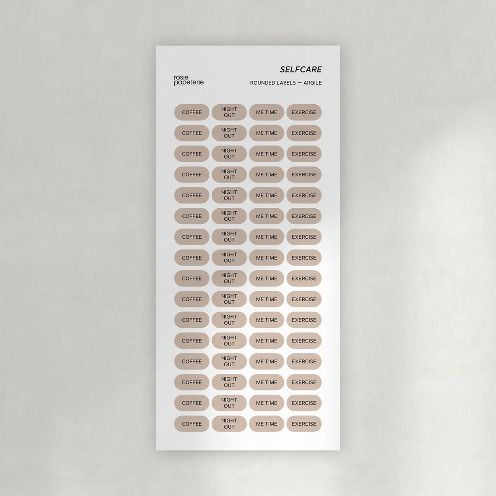Selfcare Rounded Labels Stickers