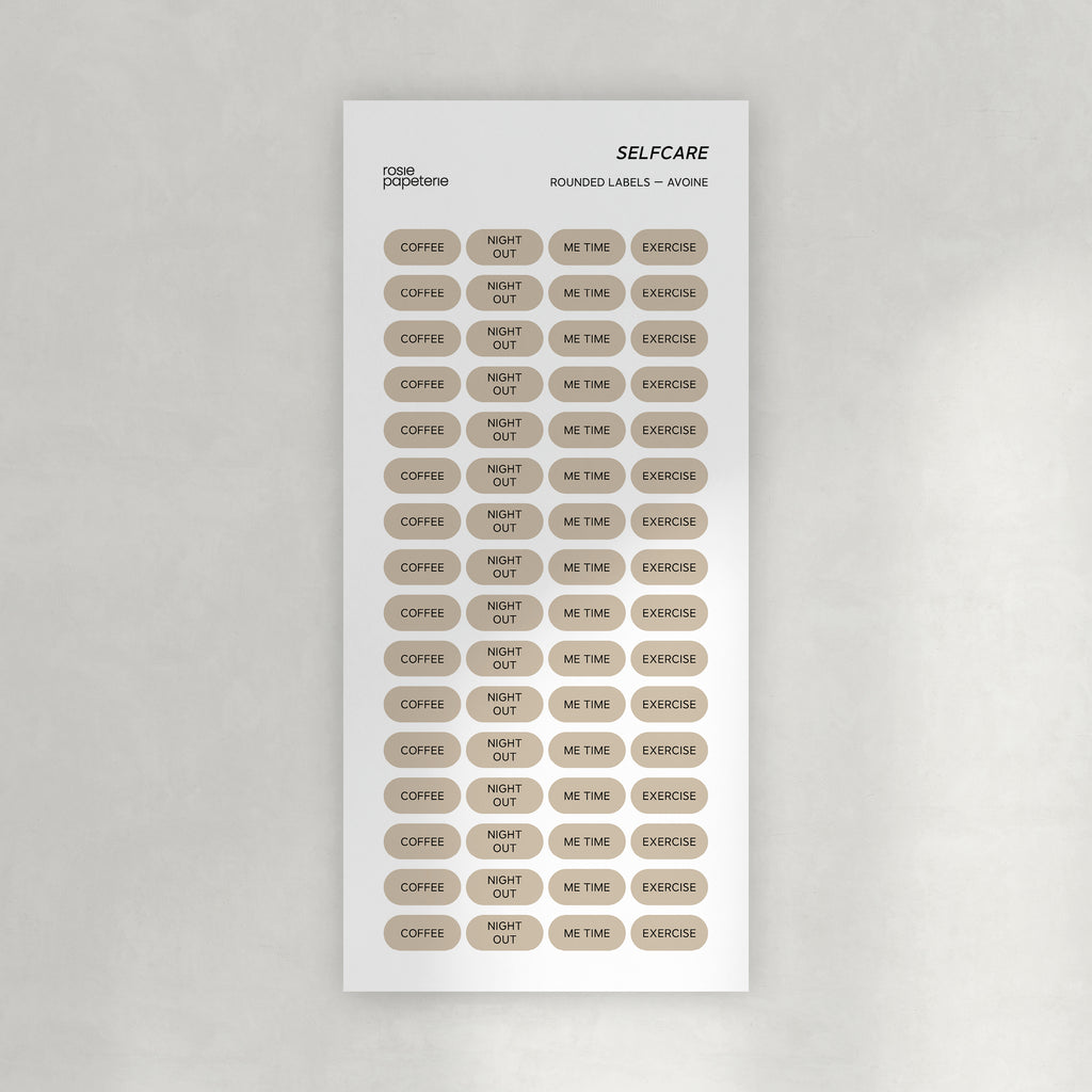 Selfcare Rounded Labels Stickers