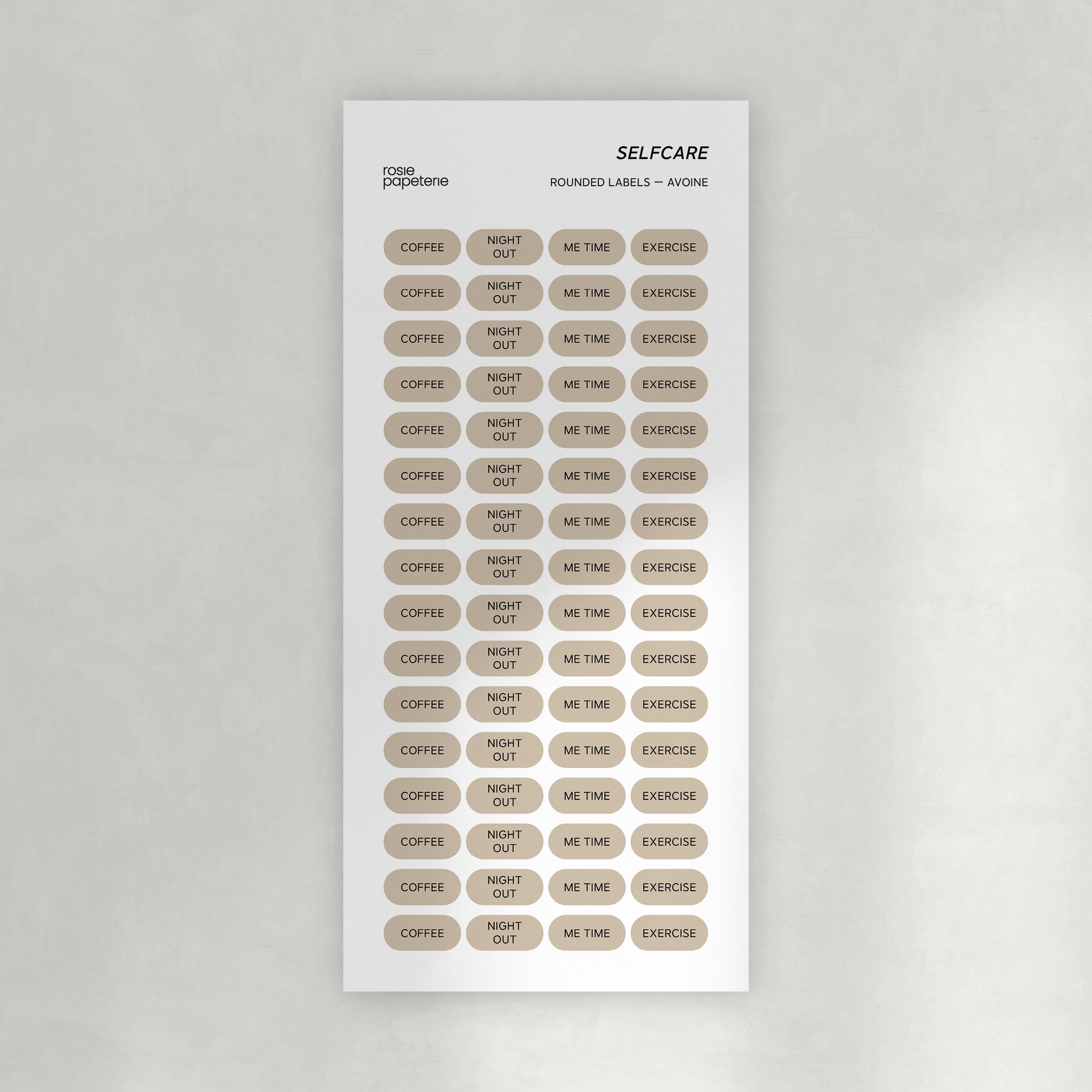 Selfcare Rounded Labels Stickers