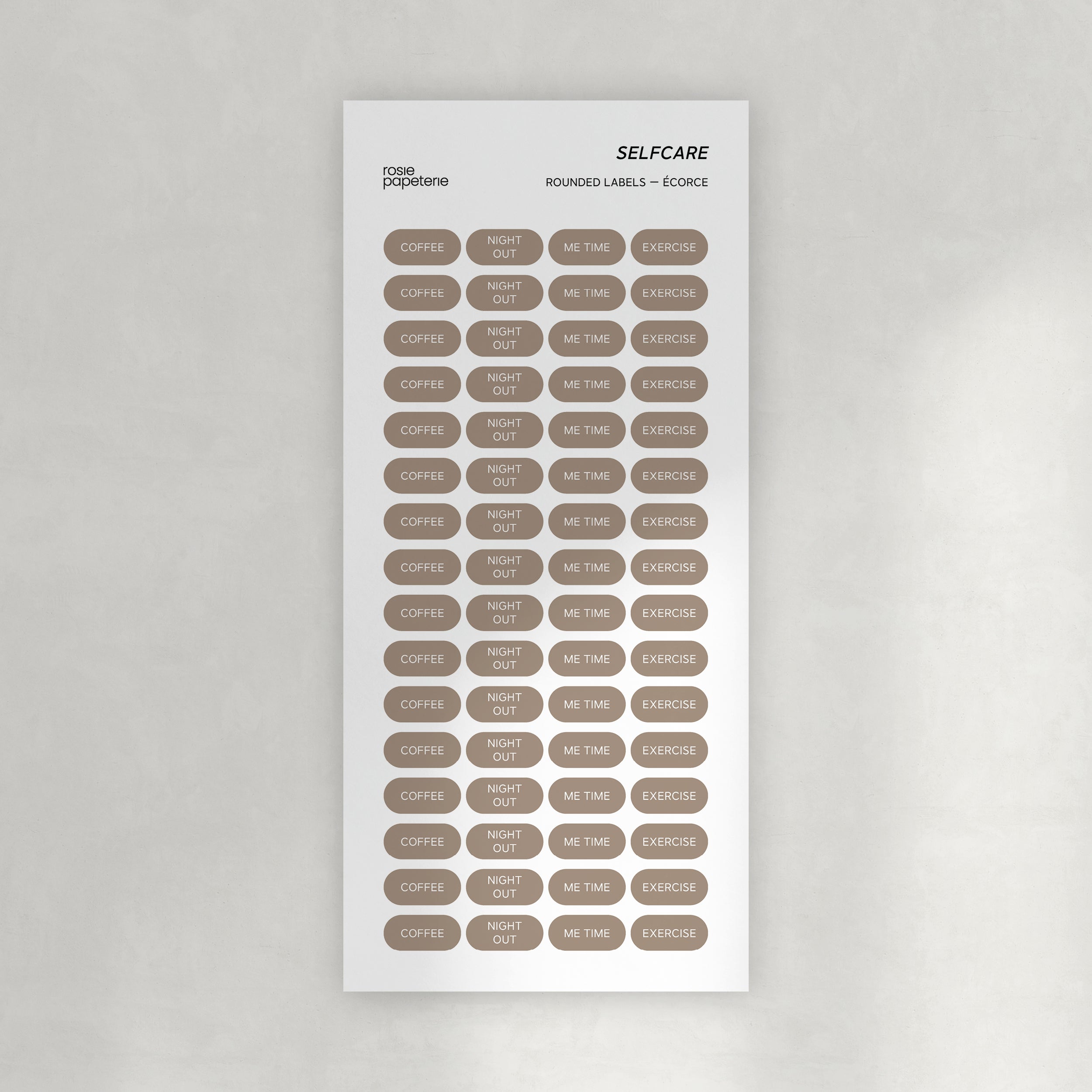Selfcare Rounded Labels Stickers