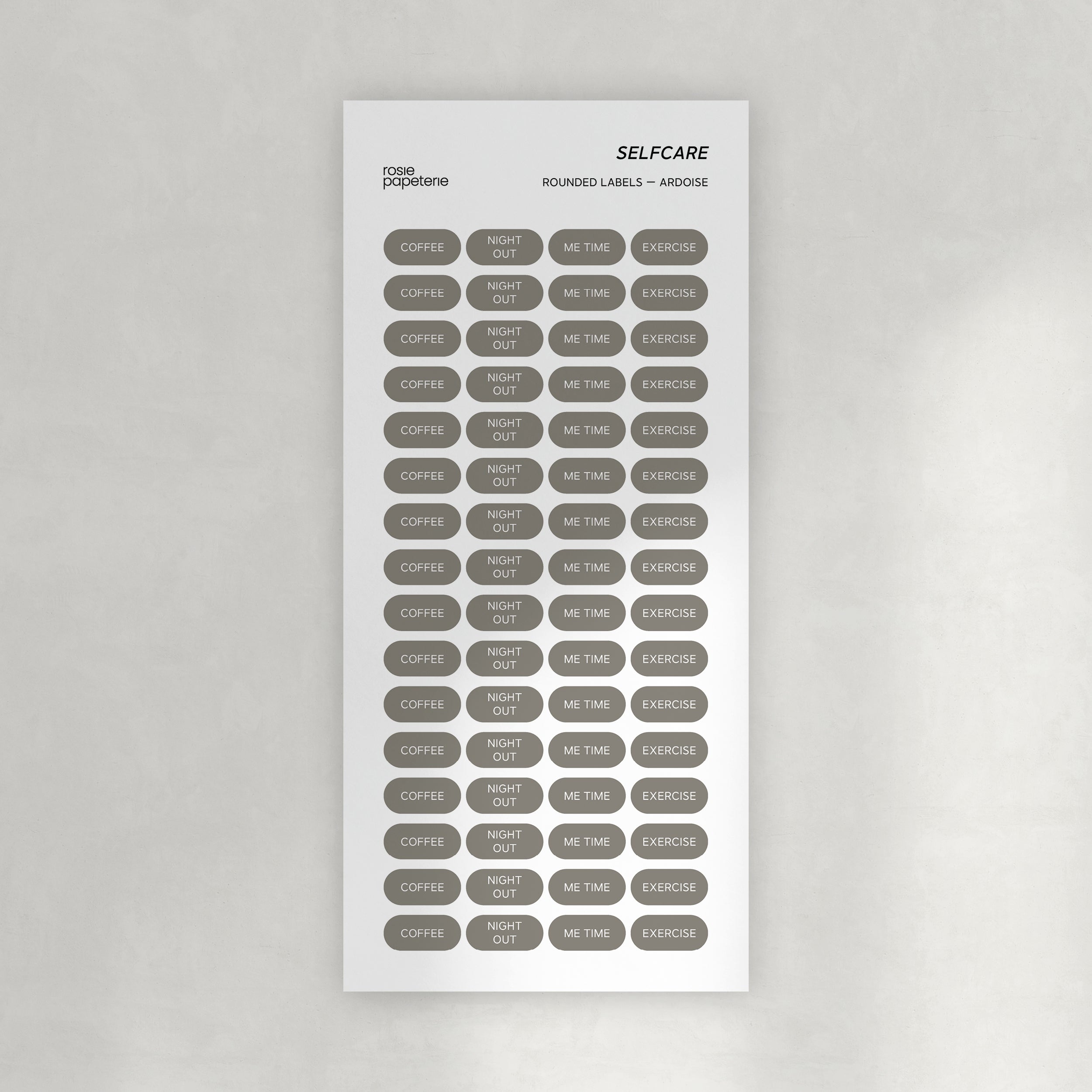 Selfcare Rounded Labels Stickers
