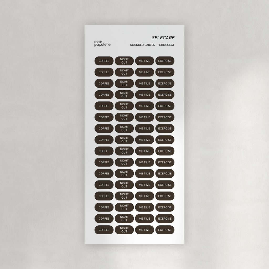 Selfcare Rounded Labels Stickers