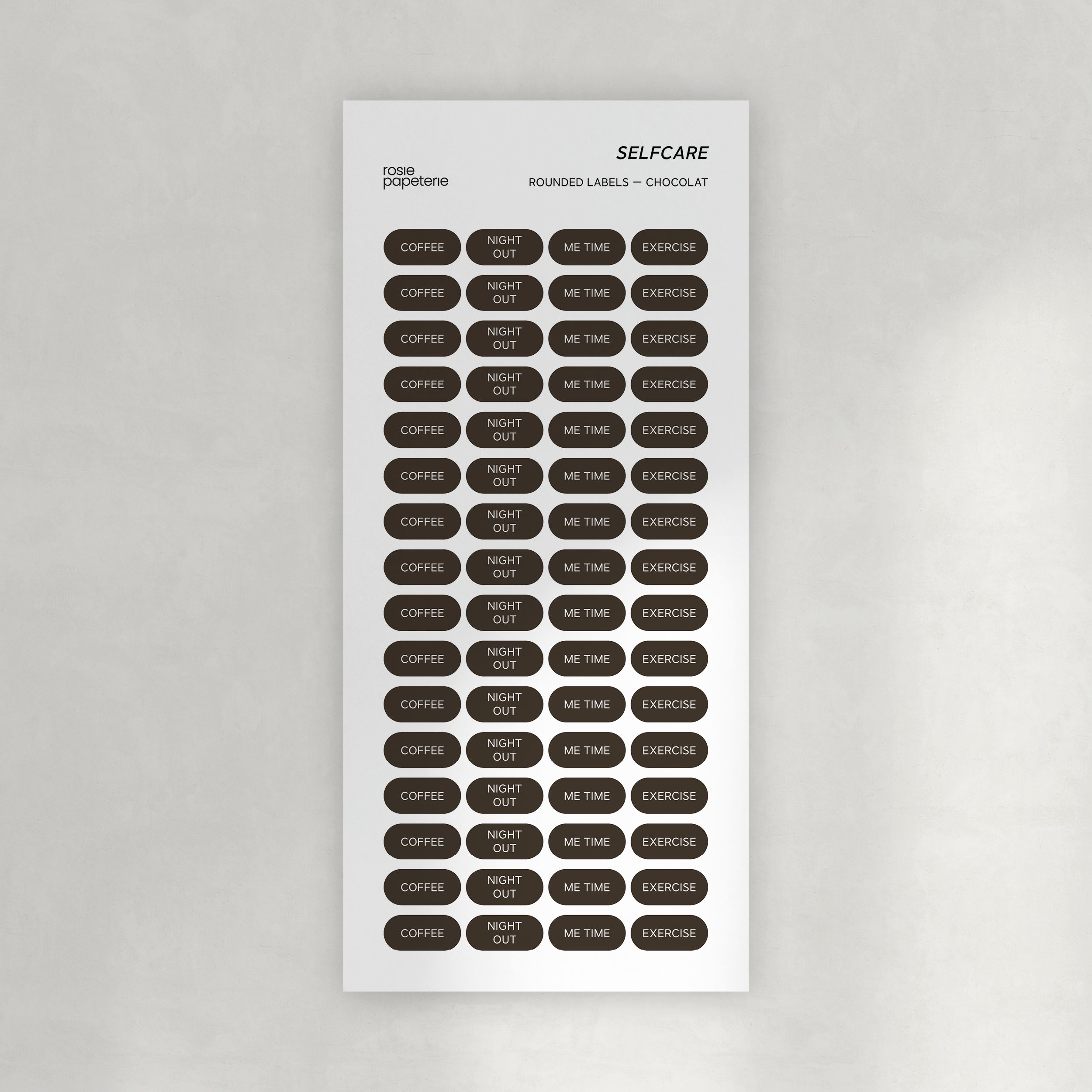 Selfcare Rounded Labels Stickers