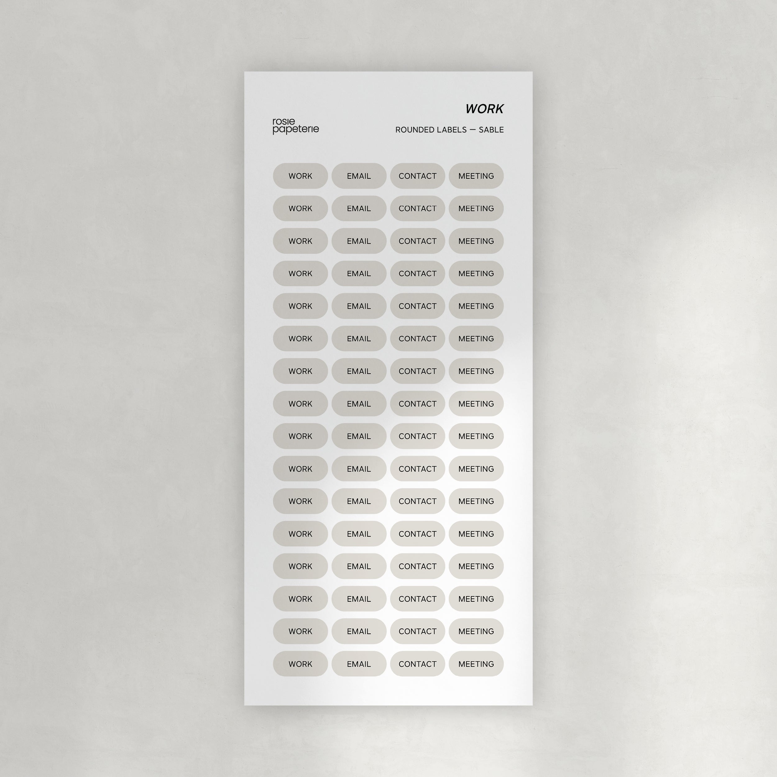 Work Rounded Labels Stickers