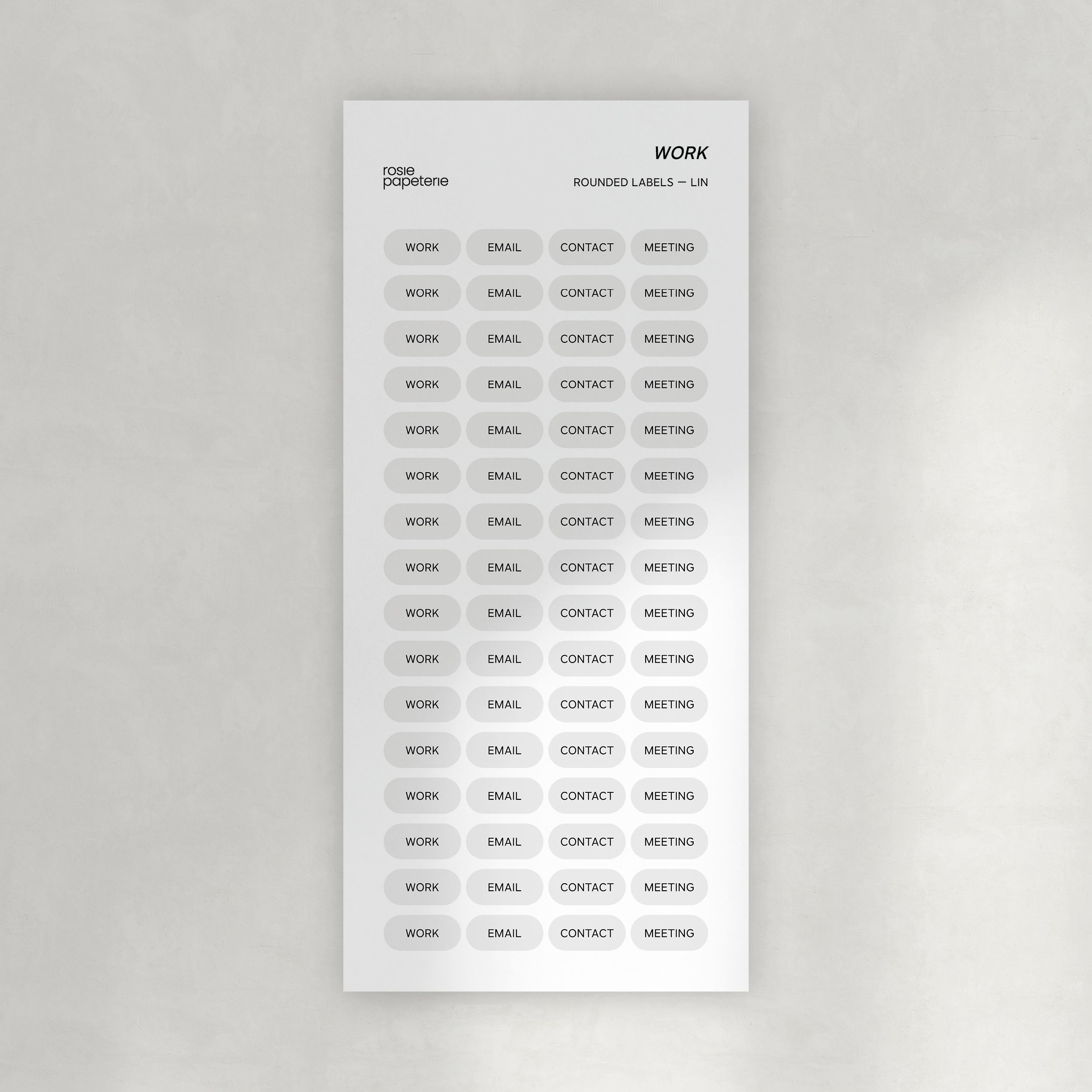 Work Rounded Labels Stickers