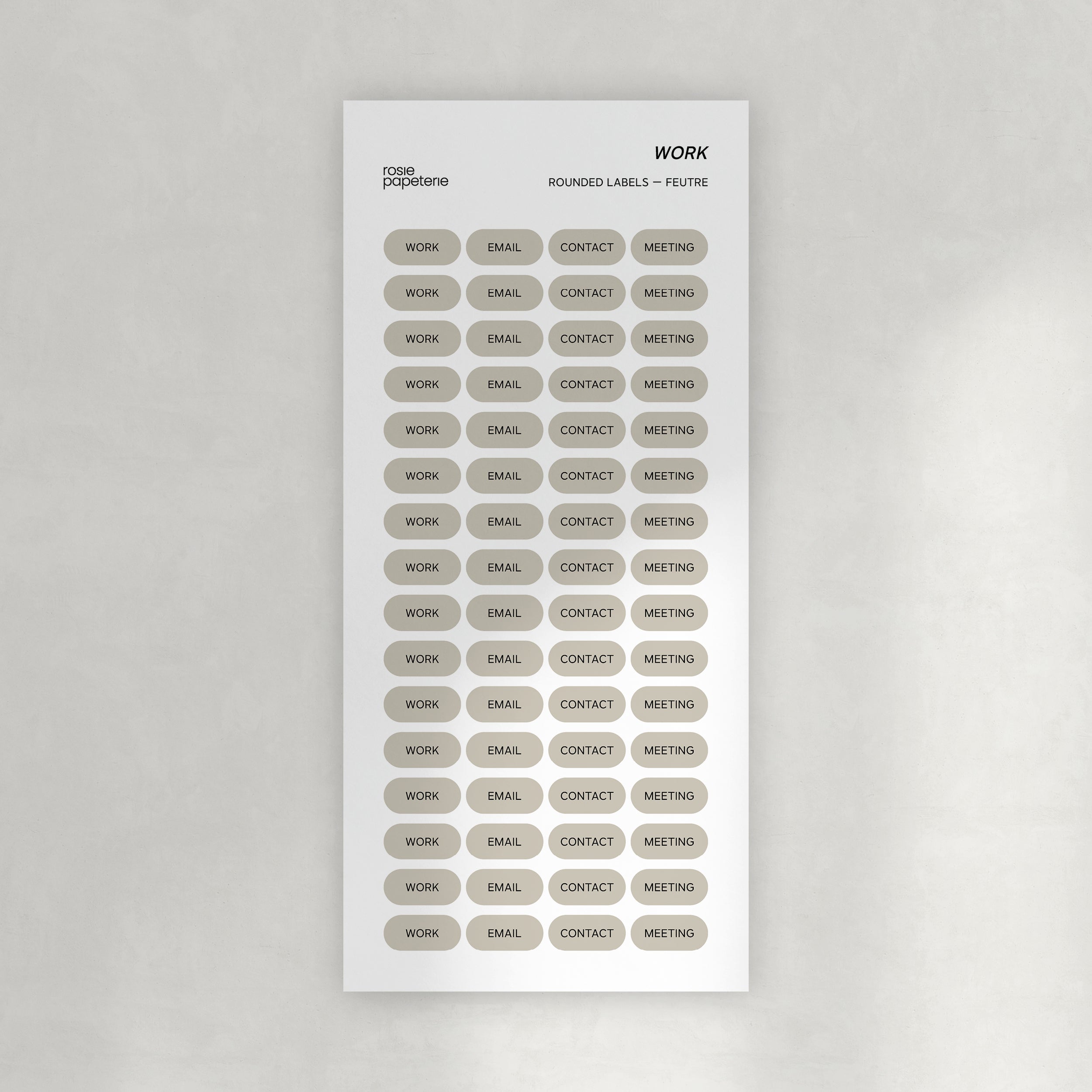 Work Rounded Labels Stickers