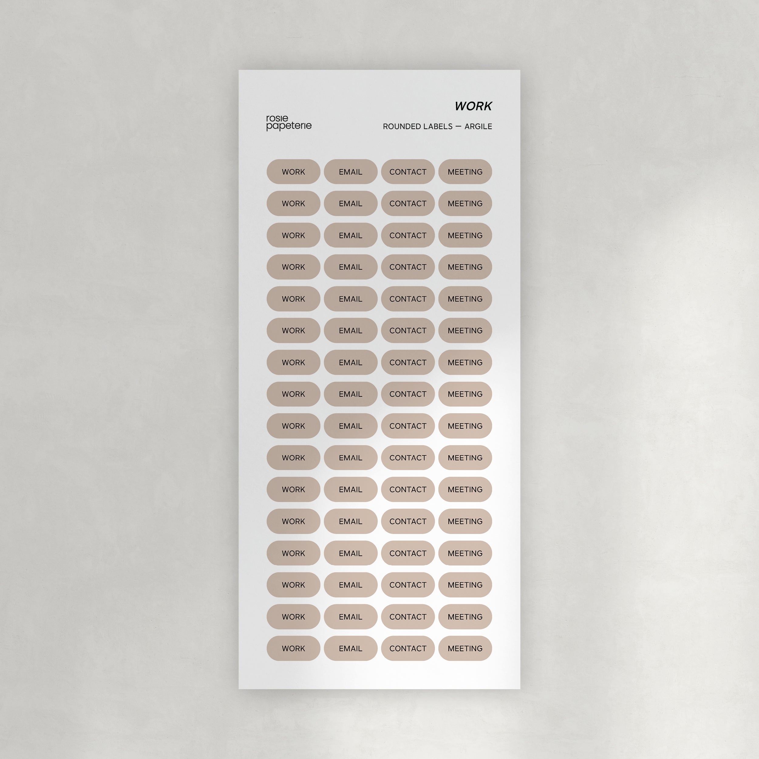 Work Rounded Labels Stickers
