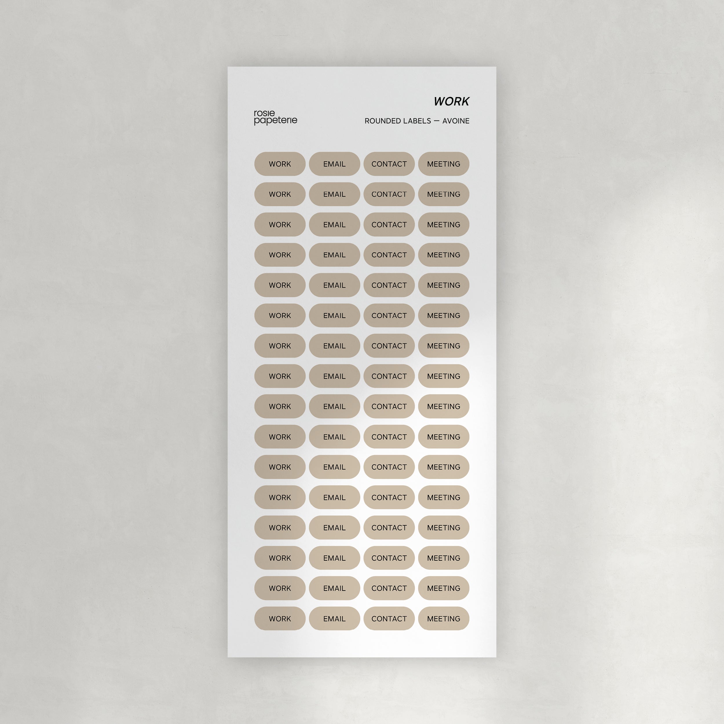Work Rounded Labels Stickers