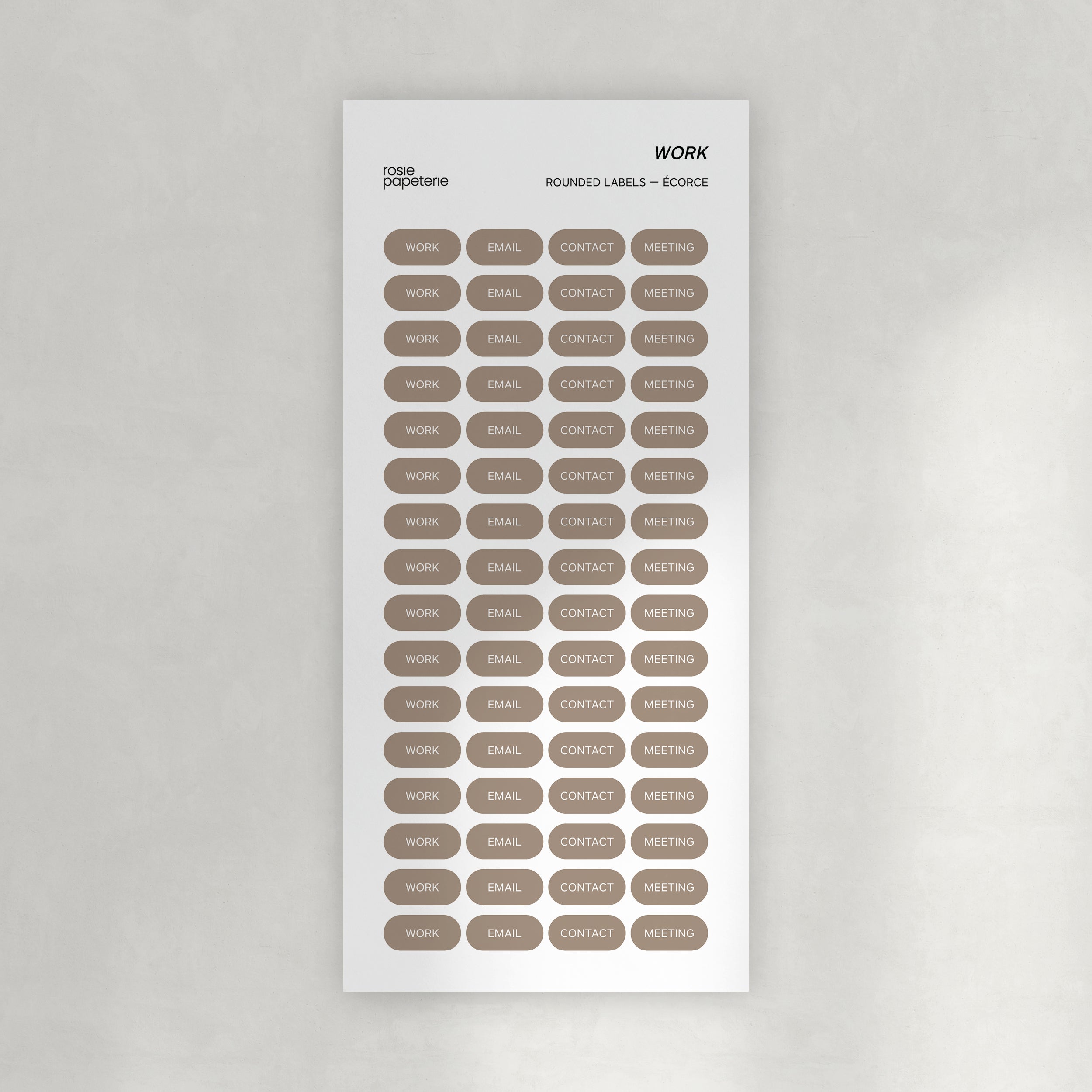 Work Rounded Labels Stickers