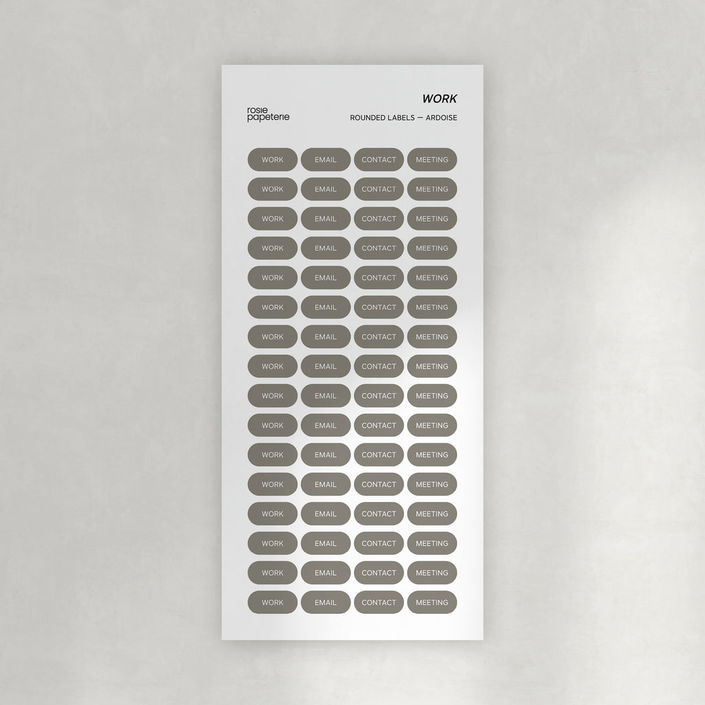 Work Rounded Labels Stickers
