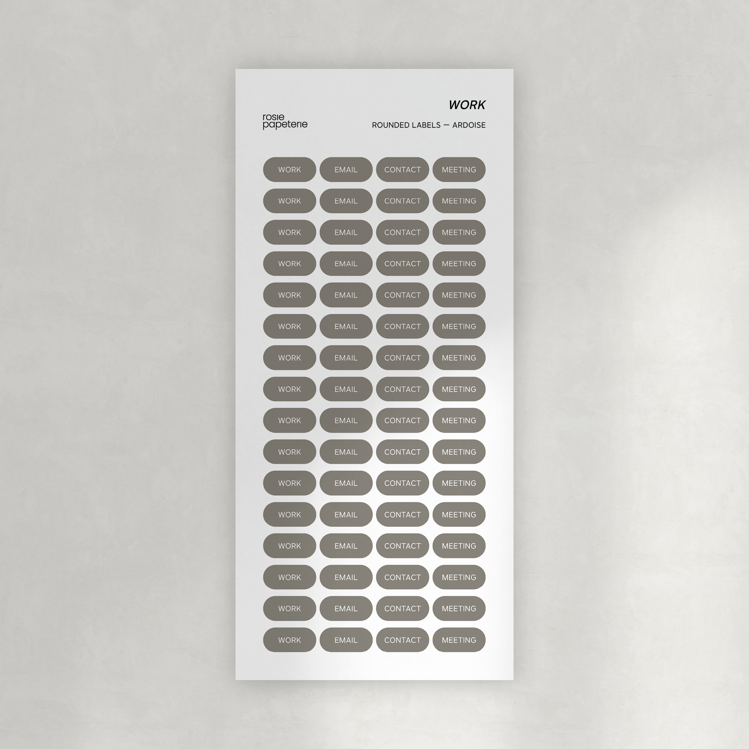 Work Rounded Labels Stickers