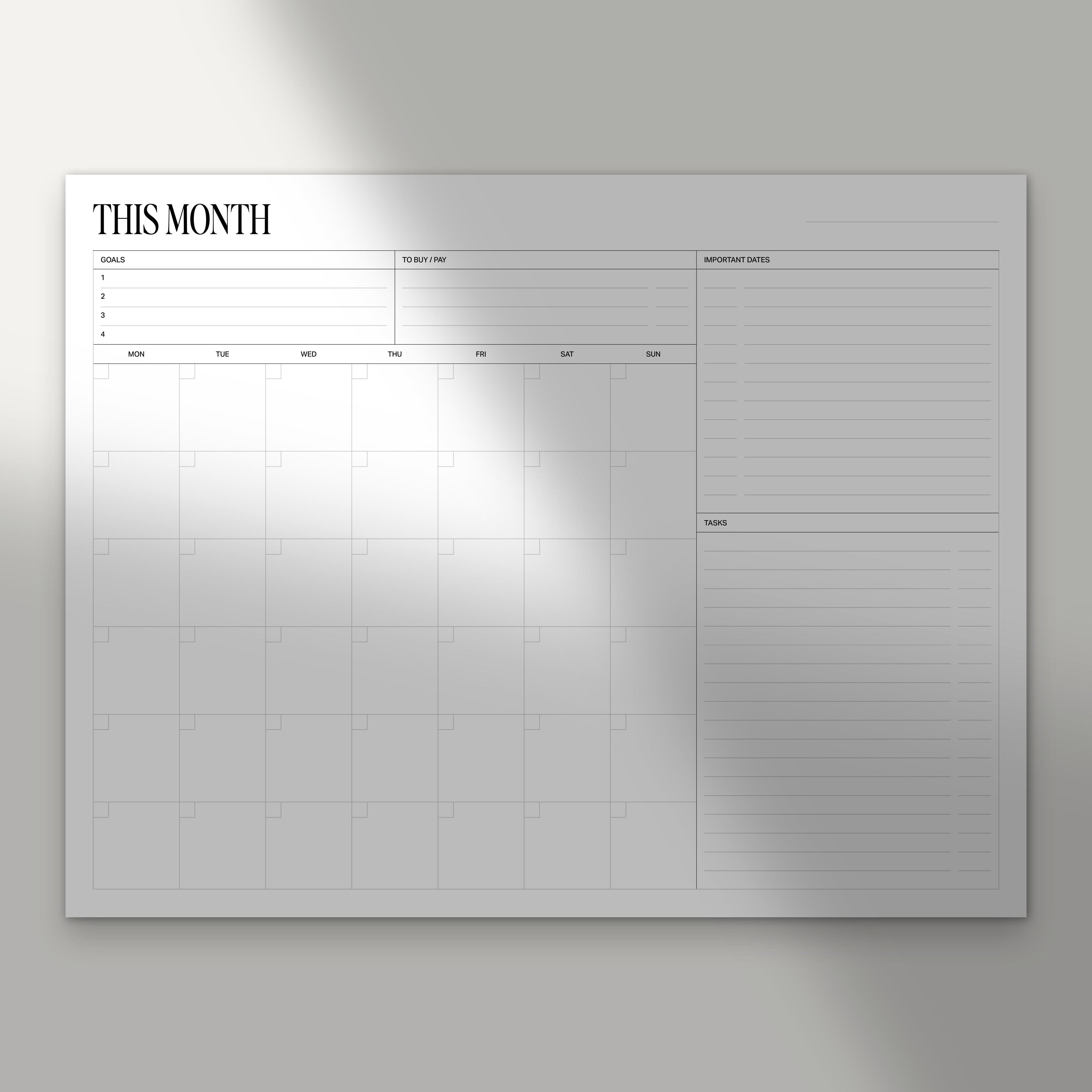 Bloc-Notes Mensuel