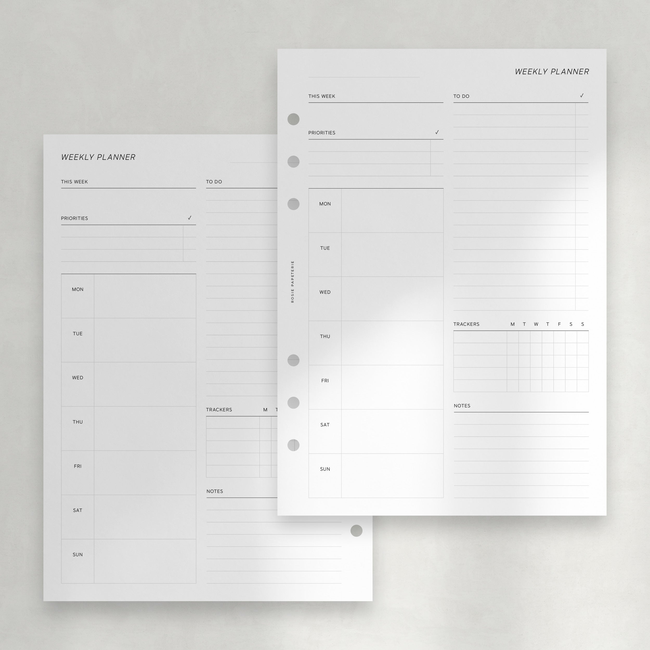 Undated Vertical Weekly Overview