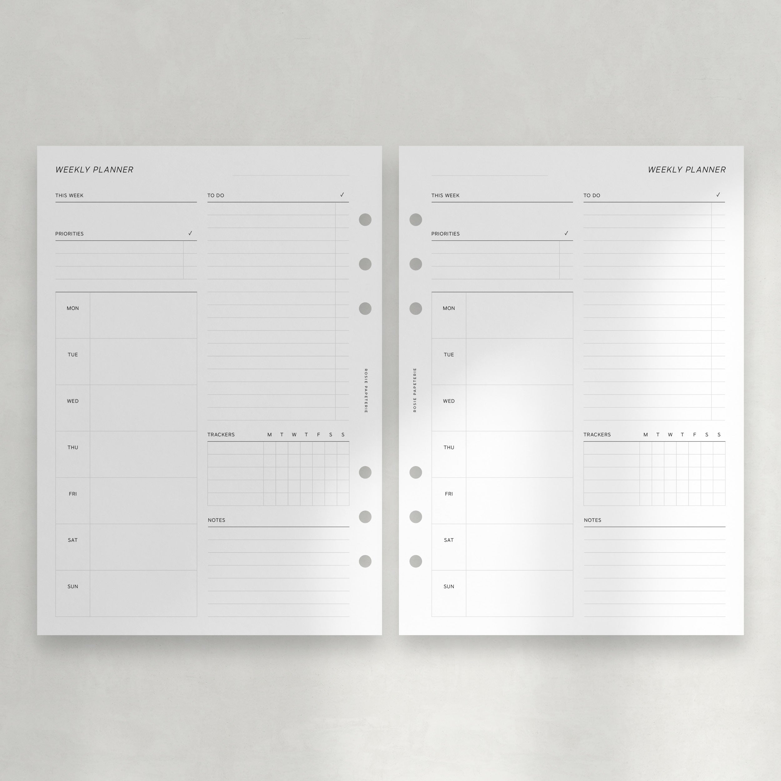 Undated Vertical Weekly Overview