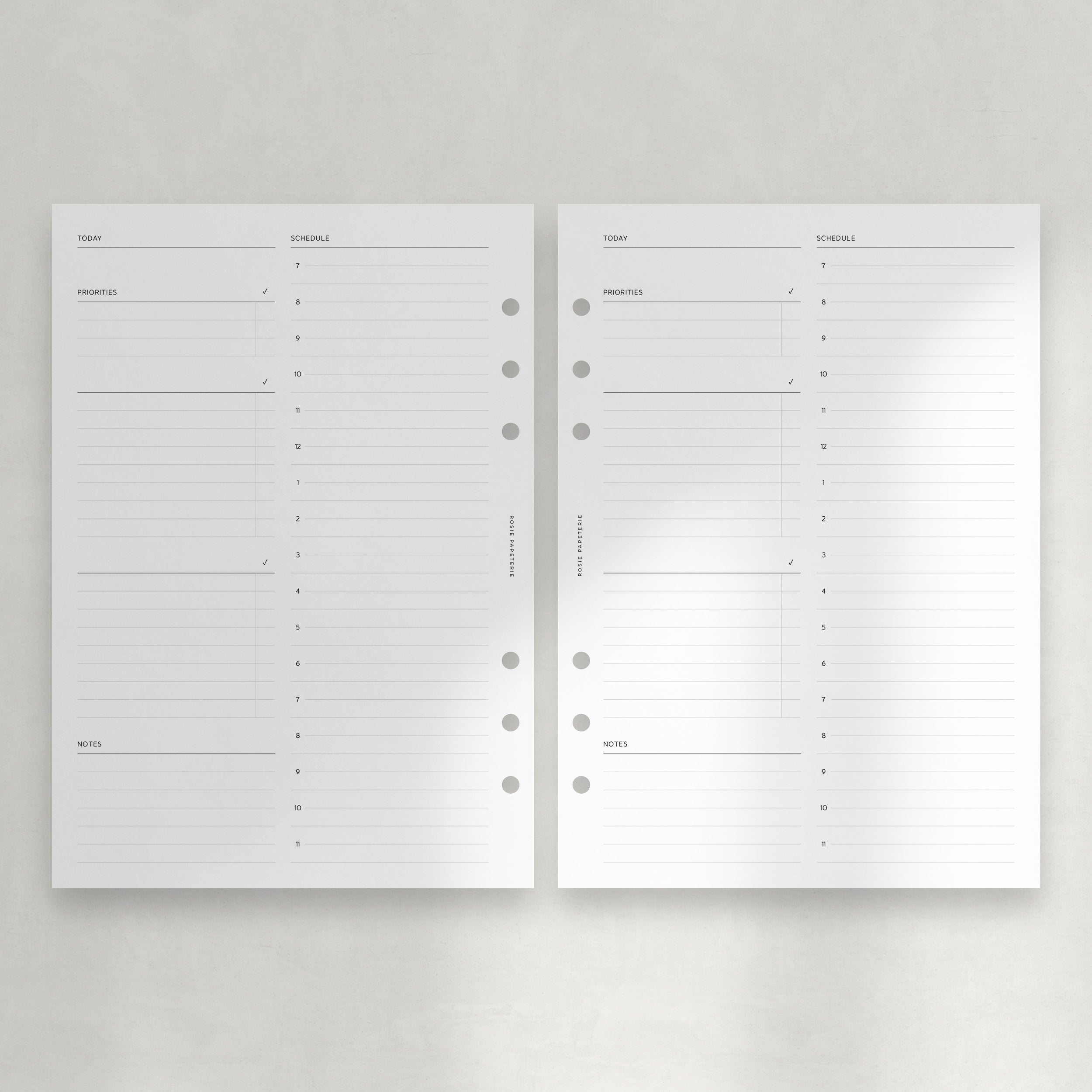 Listes horaires quotidiennes non datées - PDF