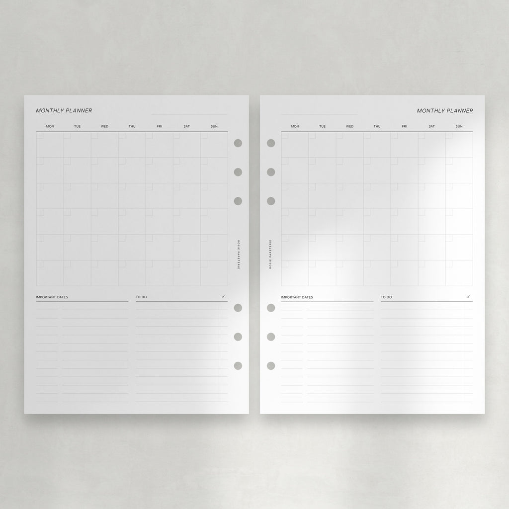 Undated Month on 1 Page