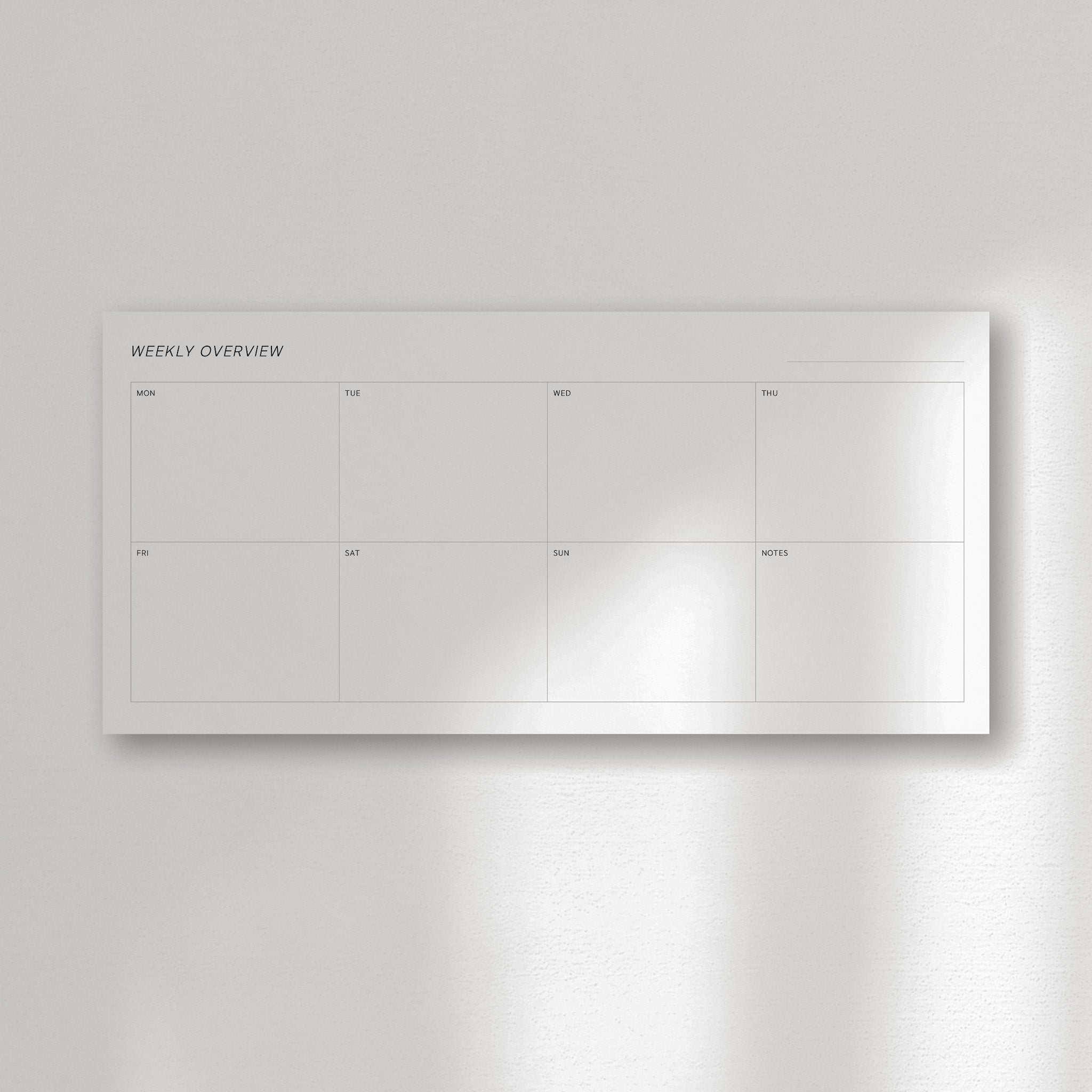 Horizontal Weekly Overview Notepad